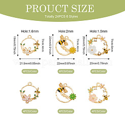 24Pcs 6 Styles Alloy Pendants&nbsp;FIND-TA0004-63