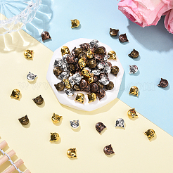 80Pcs 4 Colors Tibetan Style Alloy Kitten Beads&nbsp;TIBEP-YW0002-20