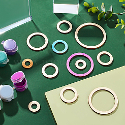 AHADEMAKER 100Pcs 5 Style Unfinished Wood Linking Rings&nbsp;WOOD-GA0001-30