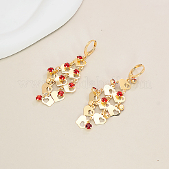Brass Heart Tassel Hoop Earrings&nbsp;IA3670