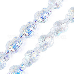 Electroplate Transparent Glass Beads Strands&nbsp;EGLA-N055-04A