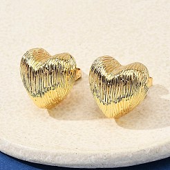 Brass Heart Stud Earrings&nbsp;EJEW-F389-22G