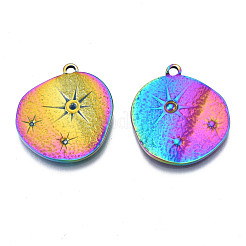 Rack Plating Rainbow Color 304 Stainless Steel Pendants Rhinestone Settings&nbsp;STAS-S119-121