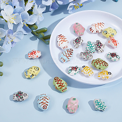 22Pcs 11 Styles Handmade Porcelain Ceramic Beads&nbsp;PORC-ME0001-02