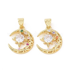 Brass Micro Pave Cubic Zirconia Pendants&nbsp;ZIRC-P106-35G
