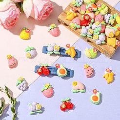 55Pcs 11 Styles Opaque Resin Decoden Flower &  Fruit Cabochons&nbsp;RESI-CJ0004-10