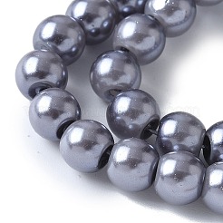 Baking Paint Pearlized Glass Pearl Round Bead Strands&nbsp;HY-XCP0001-22A-01