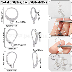3 Style 304 Stainless Steel Leverback Earring Findings&nbsp;STAS-SC0007-58P