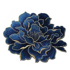Peony Pattern Polyester Fabrics Computerized Embroidery Cloth Sew on Patches&nbsp;PATC-WH0009-10