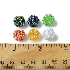 30Pcs 6 Colors Resin Rhinestone Beads&nbsp;RESI-FS0001-64