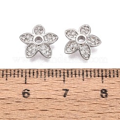 Brass Micro Pave Clear Cubic Zirconia Bead Caps&nbsp;KK-Q071-05P-02