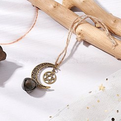 Alloy Moon with Star Pendant Decoration&nbsp;HJEW-JM02415-03