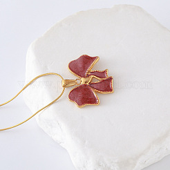 3Pcs Stainless Steel Dark Red Enamel Bowknot Pendant Necklaces for Women&nbsp;SV3353-2
