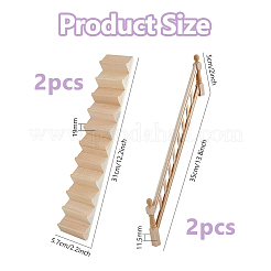 Wooden Stairs for Dollhouse&nbsp;DOLL-WH0002-55