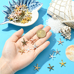 60Pcs 6 Colors Tibetan Style Alloy Pendants&nbsp;FIND-SC0016-86