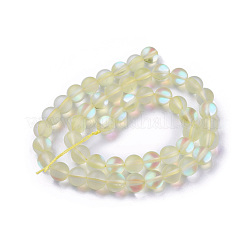 Synthetic Moonstone Beads Strands&nbsp;G-F142-10mm-14