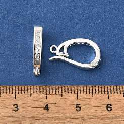 Rack Plating Brass Micro Pave Clear Cubic Zirconia Enhancer Shortener Bails&nbsp;KK-F883-13S