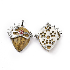 Natural Picture Jasper Pendants&nbsp;G-P496-02P-07