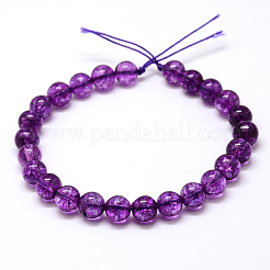 Dyed Round Natural Crackle Quartz Beads Strands&nbsp;G-K084-8mm-01B