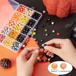 Drawbench & Baking Paint Glass Beads Strands&nbsp;GLAA-PH0001-03-8mm