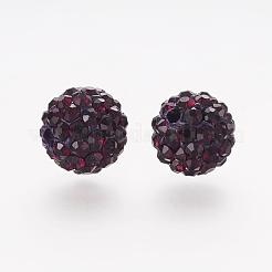 Polymer Clay Rhinestone Beads&nbsp;RB-K050-8mm-C04