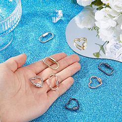 8Pcs 2 Styles 4 Colors Alloy Screw Carabiner Lock Charms&nbsp;FIND-DC0008-31B