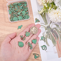 50Pcs 10 Styles Tibetan Style Alloy Pendants&nbsp;TIBEP-HY0001-19