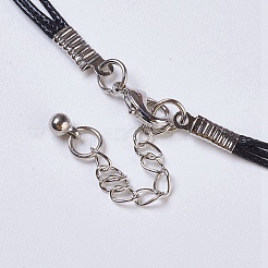 Waxed Cord Tiered Necklace&nbsp;NJEW-P185-A05