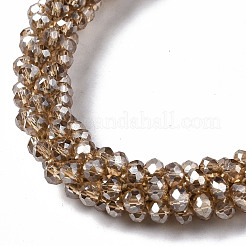 Faceted Transparent Glass Beads Stretch Bracelets&nbsp;BJEW-S144-002B-03