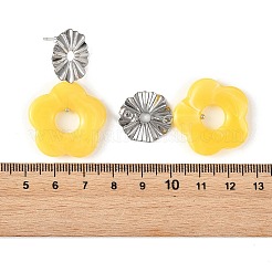 Acrylic & 304 Stainless Steel Stud Dangle Earrings&nbsp;EJEW-JE07447-01