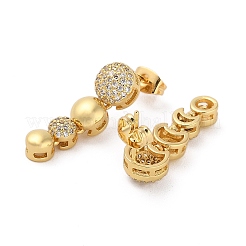 Brass Micro Pave Cubic Zirconia Dangle Stud Earrings&nbsp;EJEW-P252-06A-G