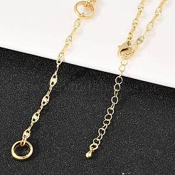 Brass Textured Link Chain Y Lariat Necklaces&nbsp;NJEW-H087-03G