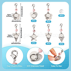 20Pcs 5 Styles 304 Stainless Steel Pendant Decoration&nbsp;HJEW-TA0001-28