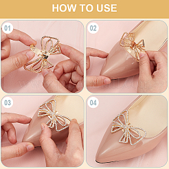 6Pcs 3 Styles Bowknot Alloy Rhinestone Shoe Decorations&nbsp;FIND-CP0002-22B