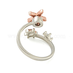 Turtle & Starfish Enamel Rotatable Cuff Rings for Women&nbsp;X-RJEW-M016-08P