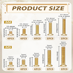 32Pcs 10 Styles Brass Screw&nbsp;KK-LP0004-84