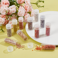 100g 10 colors 11/0 Two Cut Round Hole Glass Seed Beads&nbsp;SEED-SC0001-25B
