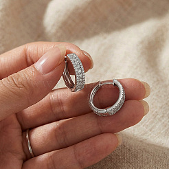 925 Sterling Silver Moissanite Hoop Earrings for Women&nbsp;BC8310
