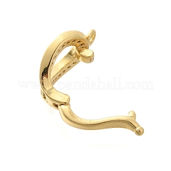 Rack Plating Brass Micro Pave Clear Cubic Zirconia Fold Over Clasps&nbsp;KK-H508-03G