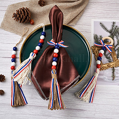 4Pcs 2 Style Independence Day Theme Hemp Rope Tassels Pendant Decorations&nbsp;HJEW-CF0001-19
