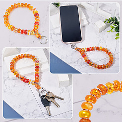 Resin Rondelle Bead with Polyester & Spandex Cord Phone Hand Strap Chains&nbsp;HJEW-TADJ0012