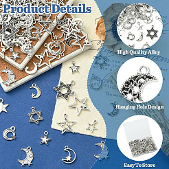 160Pcs 16 Styles Tibetan Style Alloy Pendants&nbsp;TIBE-YW0002-06-RS