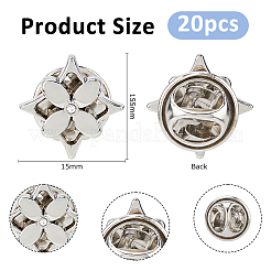 20Pcs Flower Alloy Rhinestone Lapel Pin Backs for Backpack Clothes&nbsp;JEWB-FH0002-72P