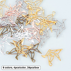 6 Colors Alloy Open Back Bezel Pendants&nbsp;PALLOY-OC0002-07-RS