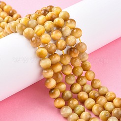 Natural Gold Tiger Eye Beads Strands&nbsp;X-G-G212-8mm-18