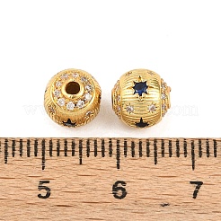 Brass Micro Pave Cubic Zirconia Beads&nbsp;KK-H533-02G