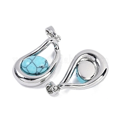 Synthetic Turquoise Teardrop Pendants&nbsp;KK-U043-39P-02