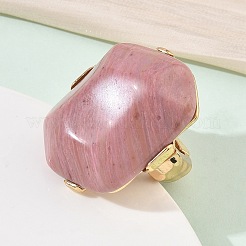 Natural Rhodochrosite & Alloy Finger Rings for Women&nbsp;RJEW-G375-01G-04