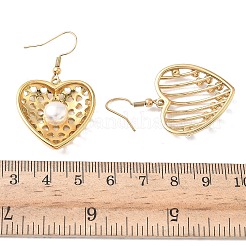 Heart 304 Stainless Steel Acrylic Imitation Pearl Dangle Earrings&nbsp;EJEW-B156-09G