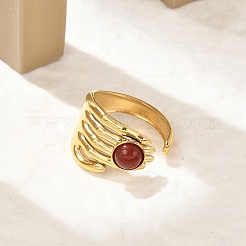 Natural Gemstone Finger Rings&nbsp;RJEW-K290-10G